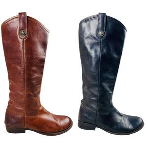 Frye Women's Over the Knee Boots - Cognac and Navy